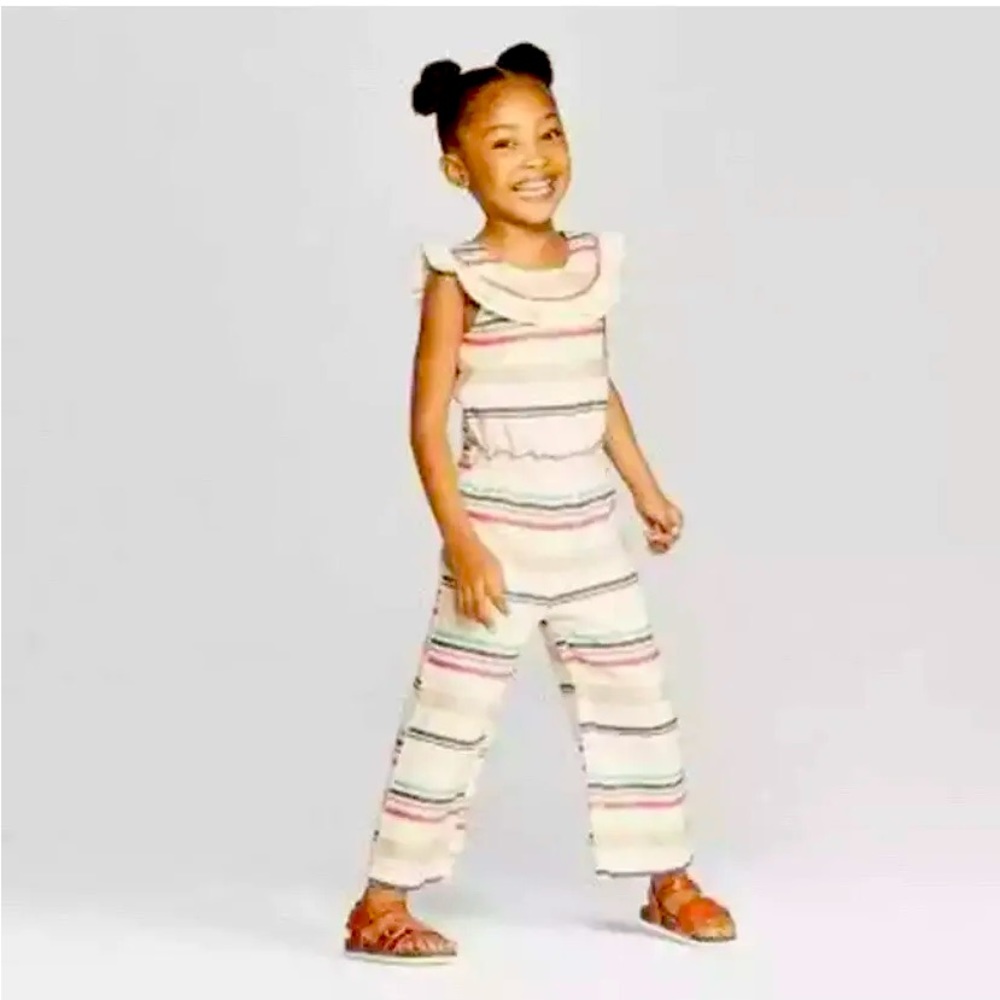 Genuine Kids From OshKosh Girl's size 3T Striped Sleeveless Jumpsuit